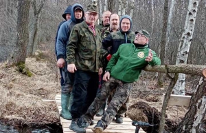 Remont pomostu na jeziorze Kopieniec